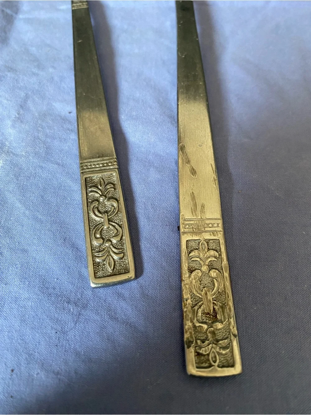 Vintage Customcraft Stainless Steel Serving Spoon and 1 Tablespoon - Silver
